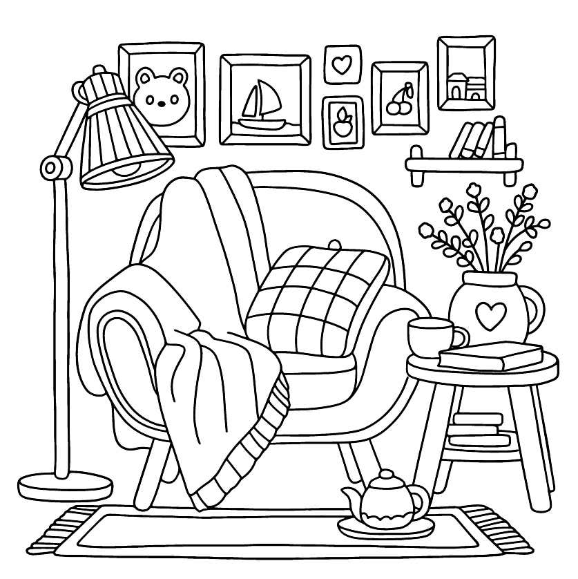 Kleurplaat Cozy Retreats 25