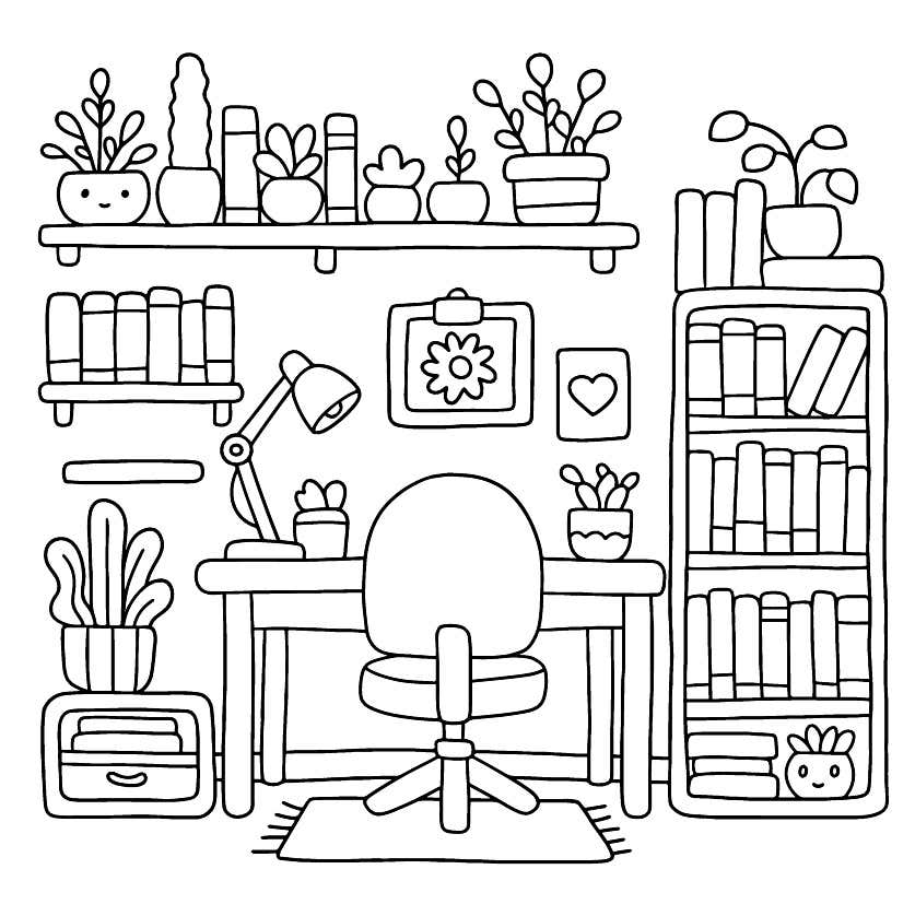 Kleurplaat Cozy Retreats 3