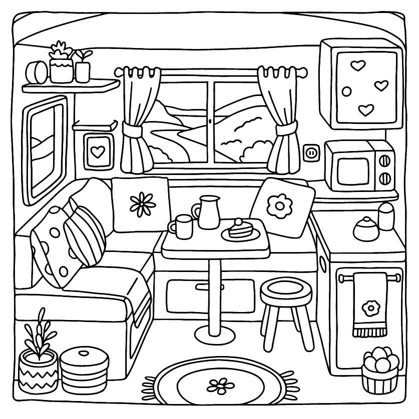 Kleurplaat Cozy Retreats 33