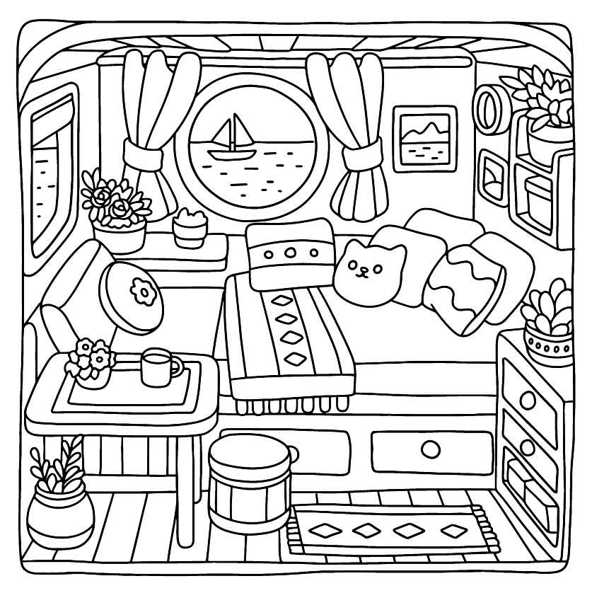 Kleurplaat Cozy Retreats 34