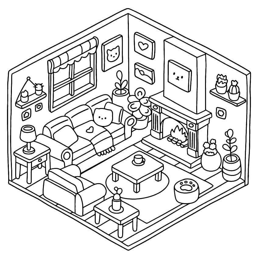 Kleurplaat Cozy Retreats 8