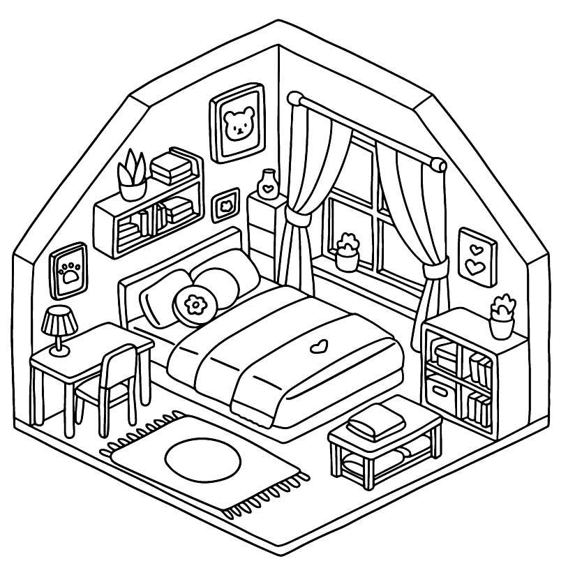 Kleurplaat Cozy Retreats 9