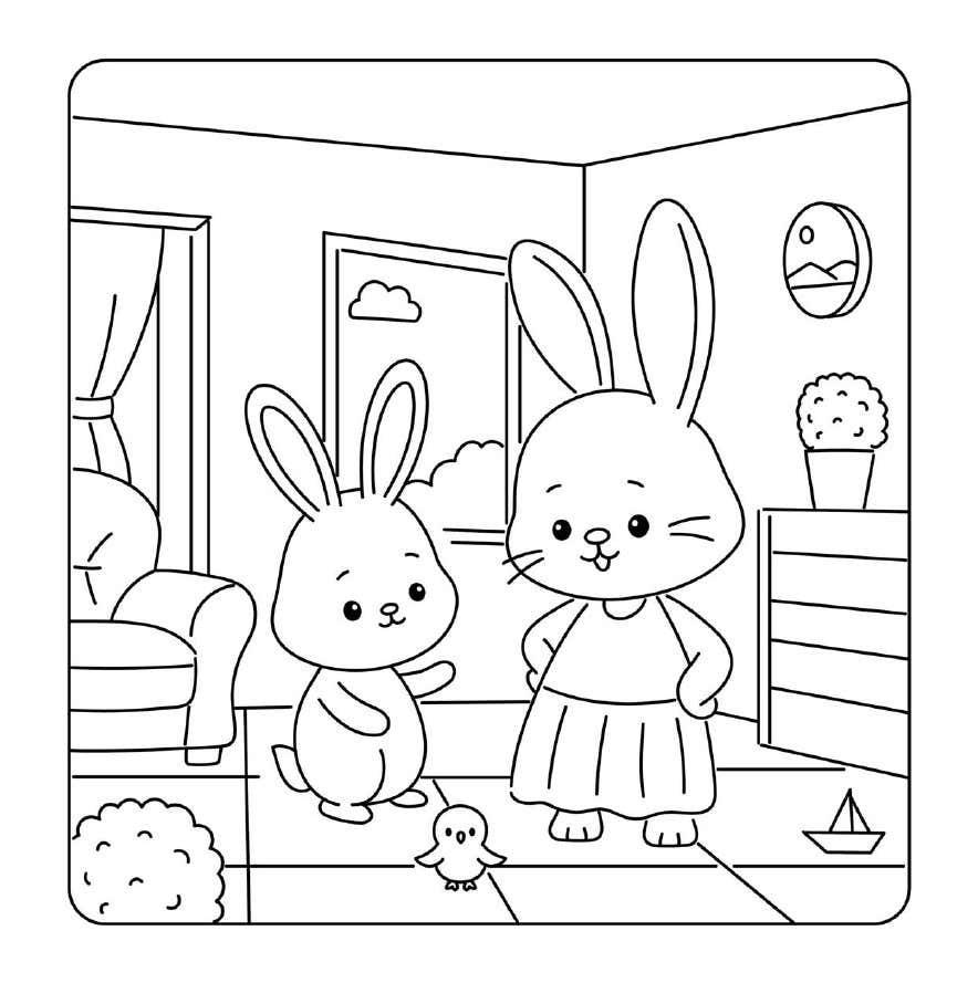 Kleurplaat Cuddly Friends 1