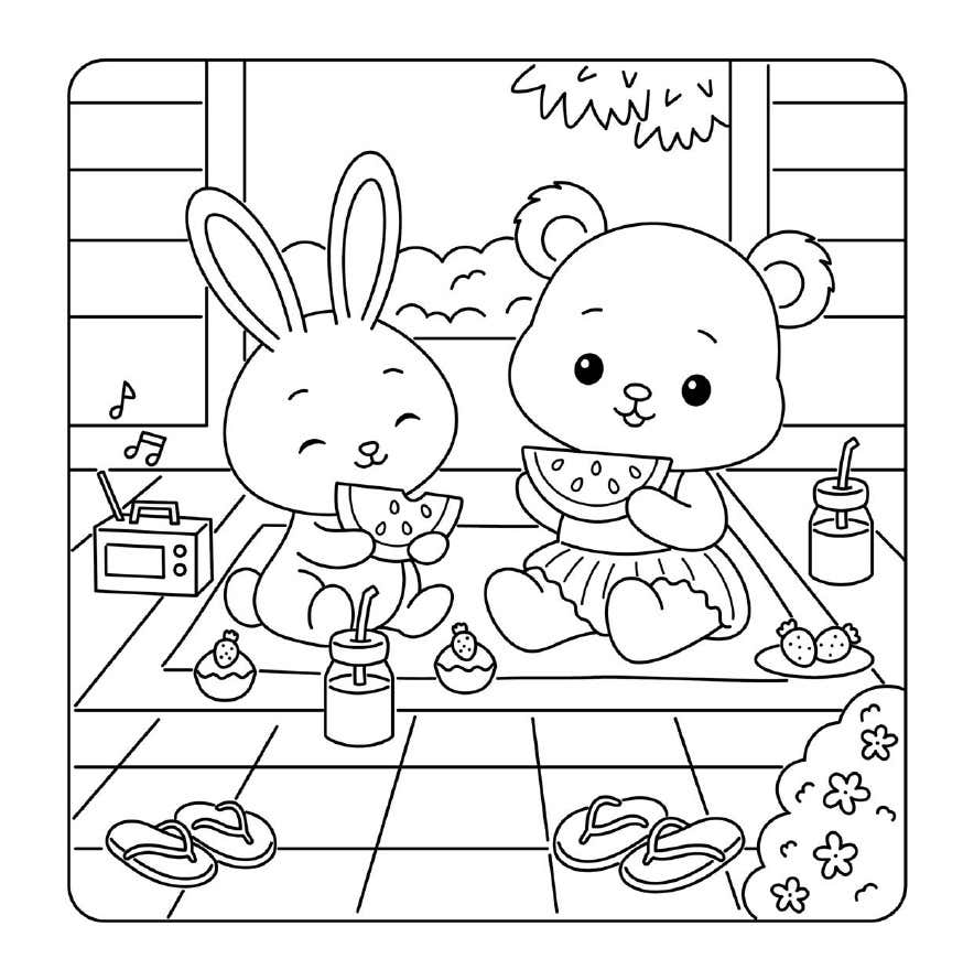 Kleurplaat Cuddly Friends 10