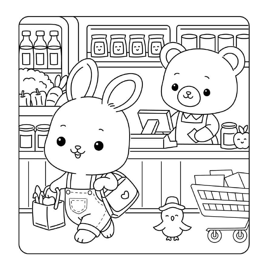 Kleurplaat Cuddly Friends 13