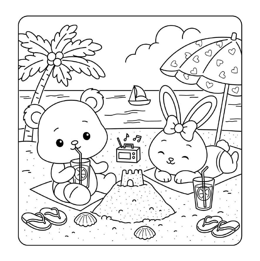 Kleurplaat Cuddly Friends 15