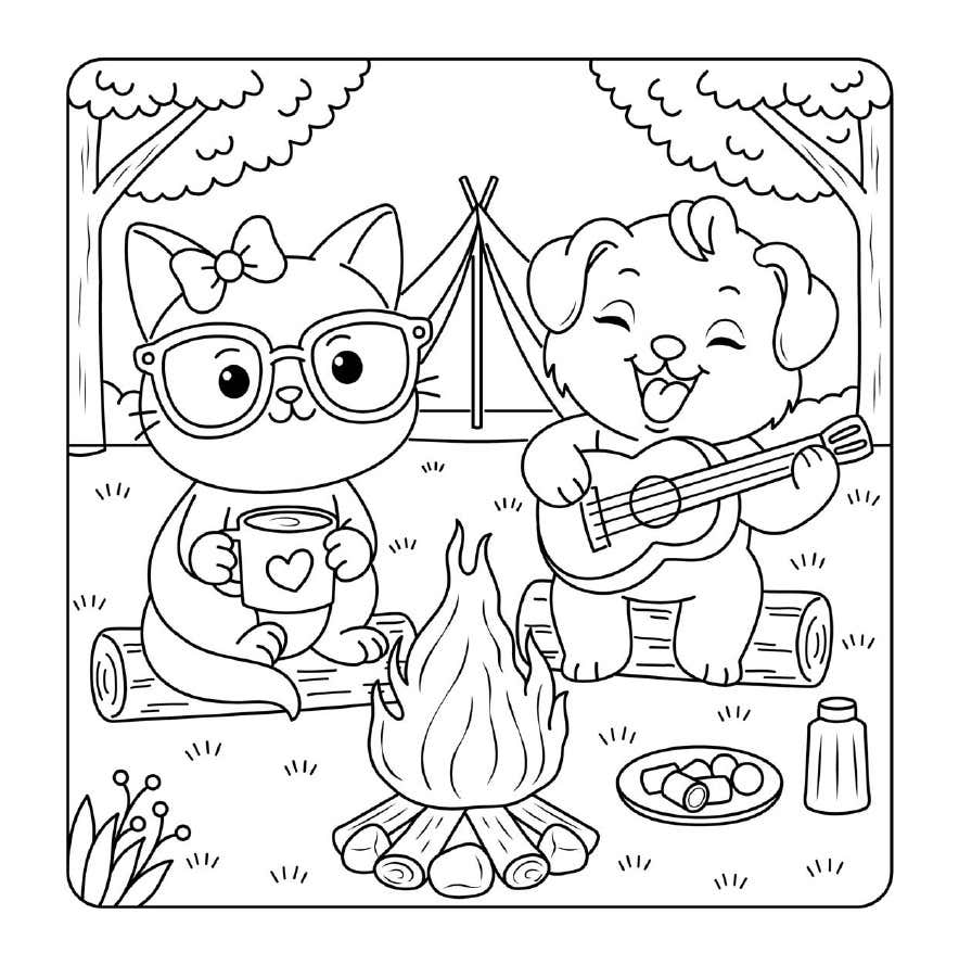 Kleurplaat Cuddly Friends 16