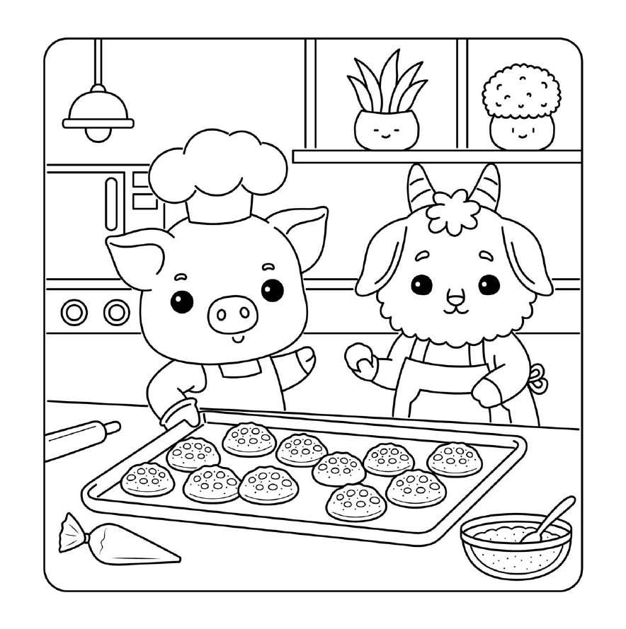 Kleurplaat Cuddly Friends 18