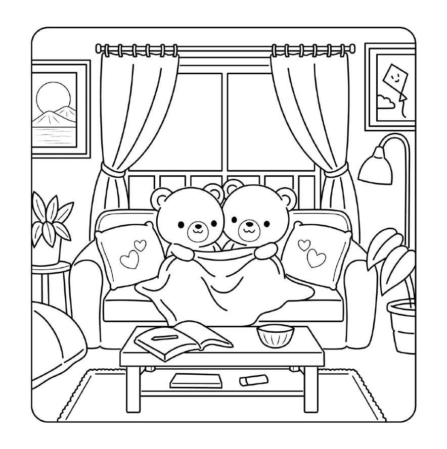 Kleurplaat Cuddly Friends 23