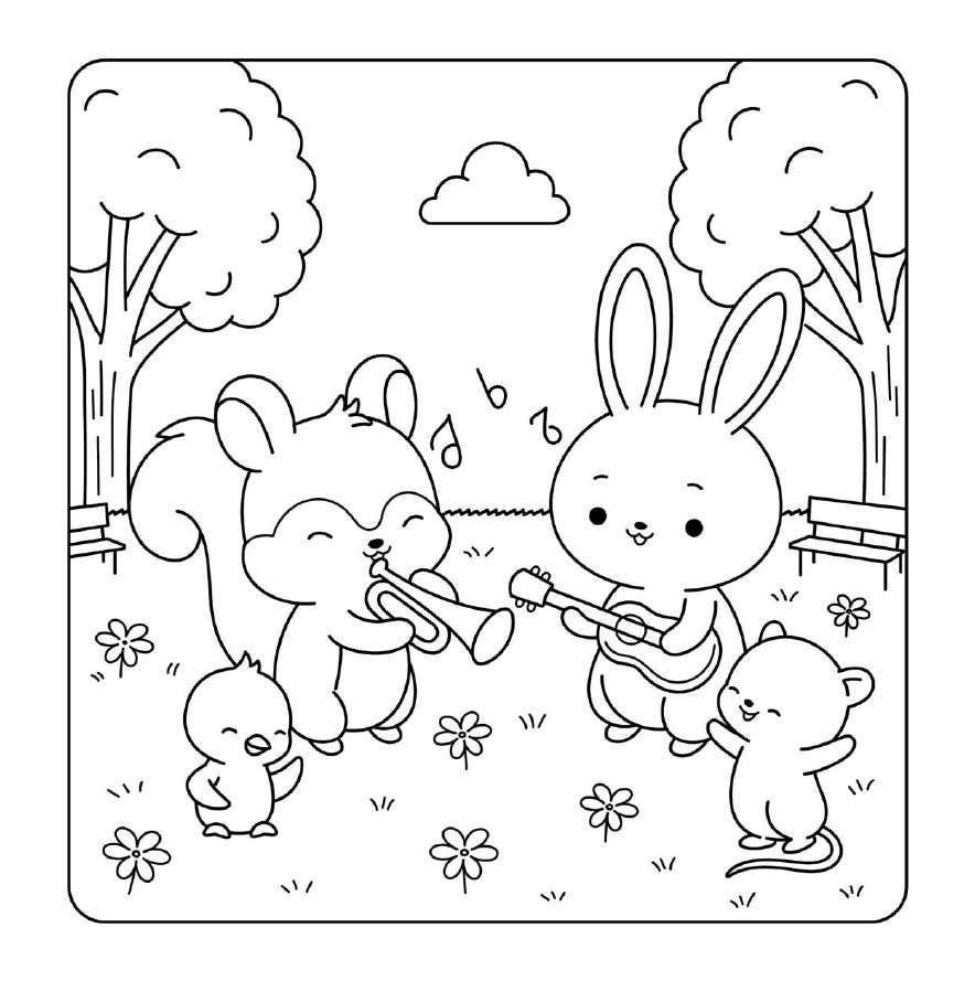 Kleurplaat Cuddly Friends 26