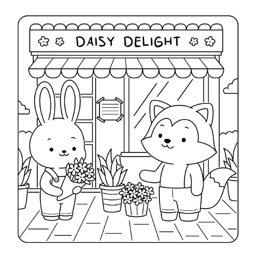 Kleurplaat Cuddly Friends 28