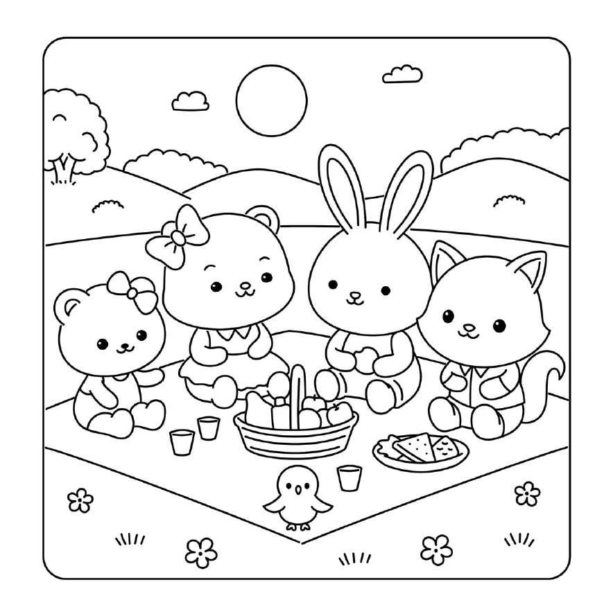 Kleurplaat Cuddly Friends 3