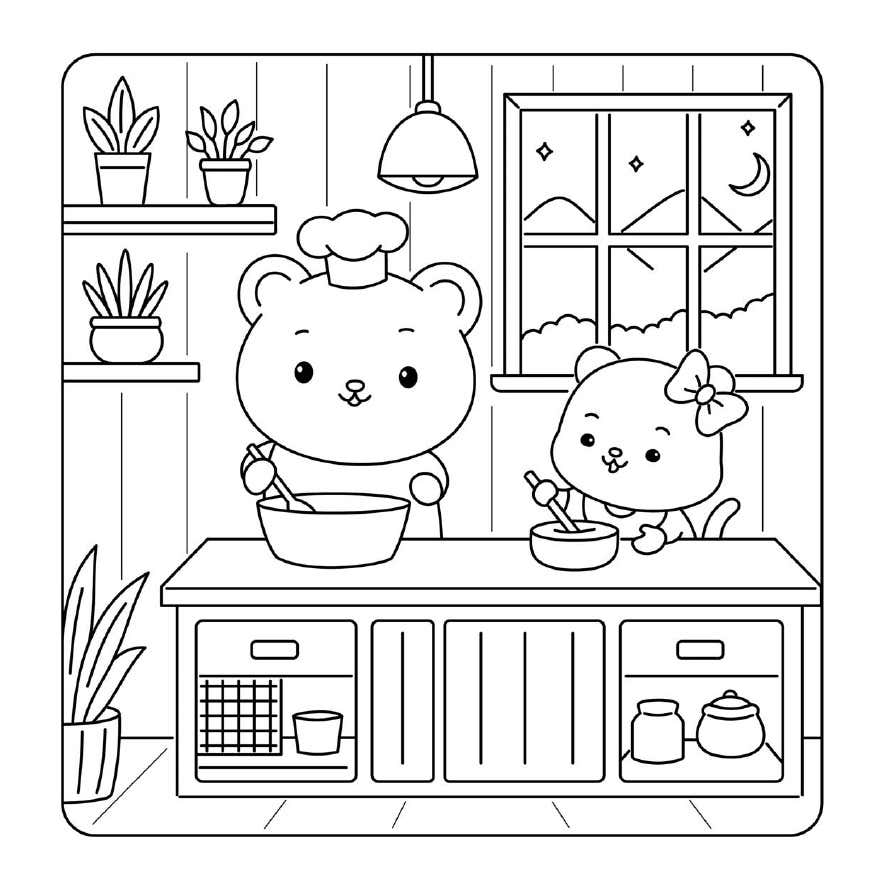 Kleurplaat Cuddly Friends 4