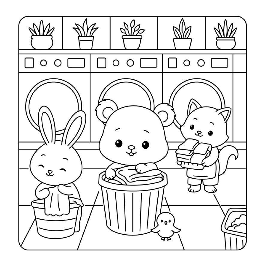 Kleurplaat Cuddly Friends 5