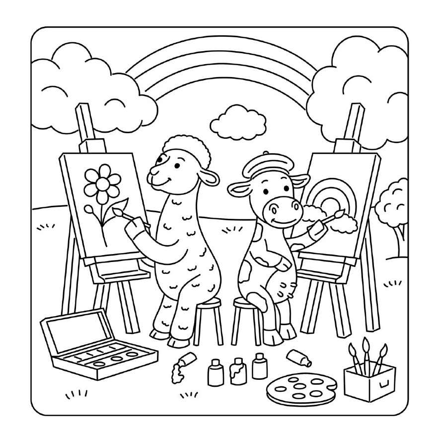 Kleurplaat Cuddly Friends 6