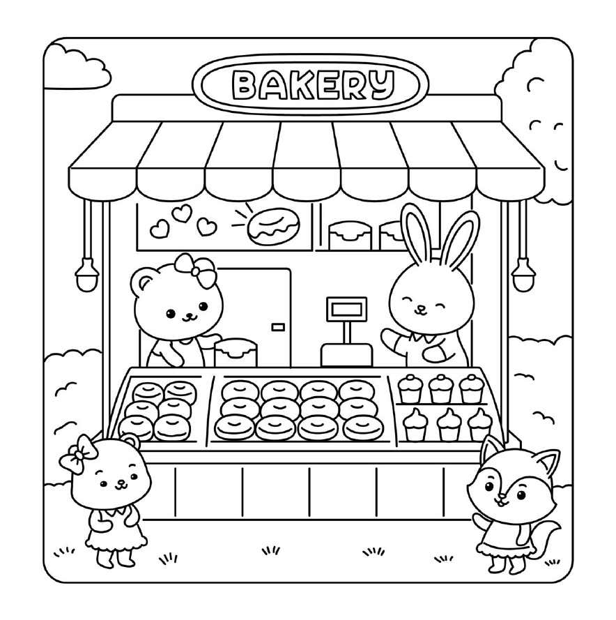 Kleurplaat Cuddly Friends 7