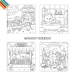 Kleurplaat Cuddly Friends thumbnail