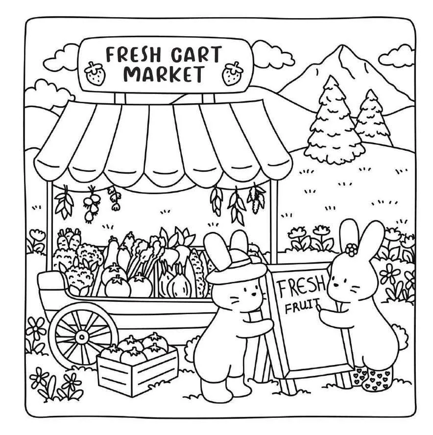 Kleurplaat Cute Shop 10