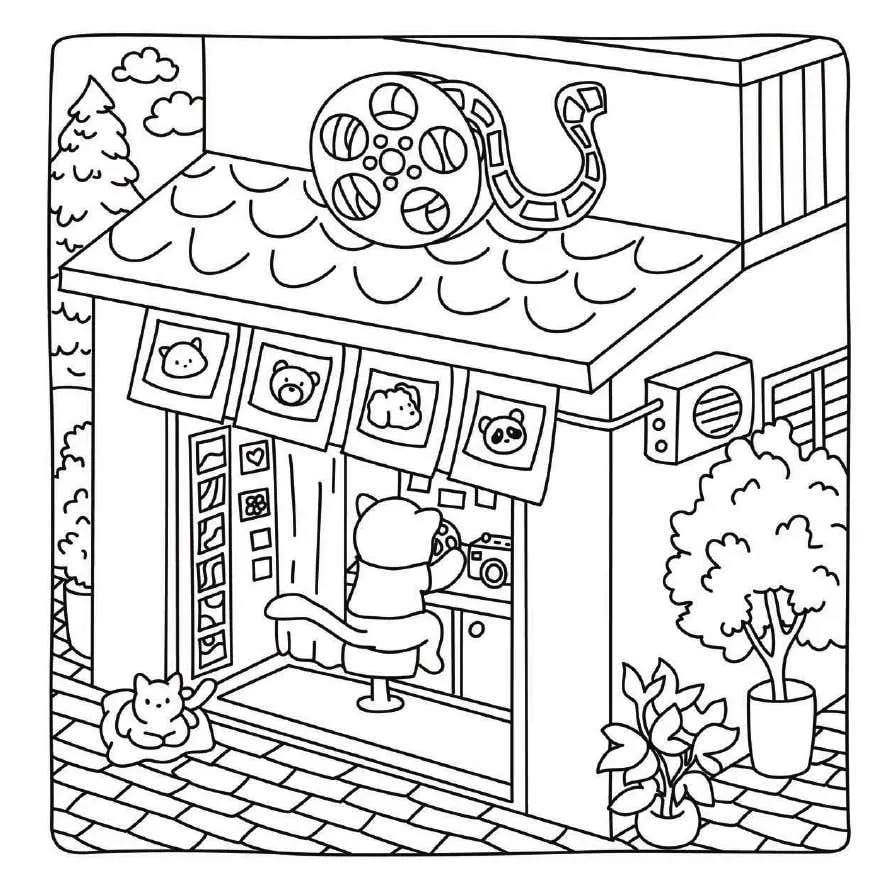 Kleurplaat Cute Shop 11
