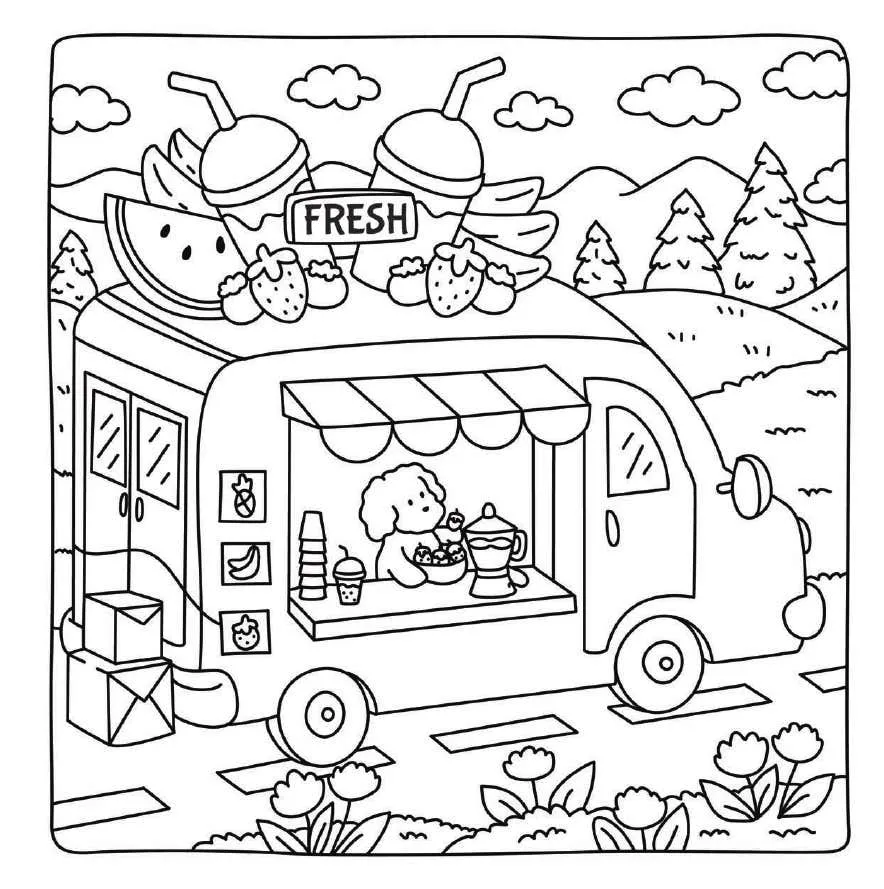 Kleurplaat Cute Shop 2