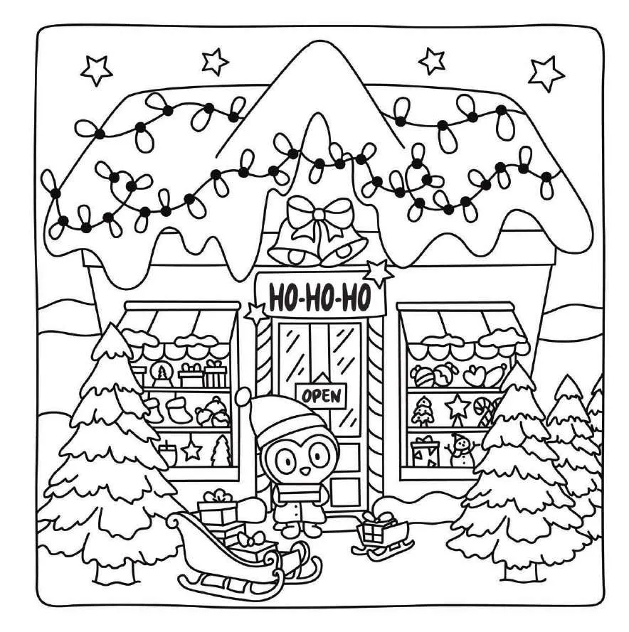 Kleurplaat Cute Shop 20