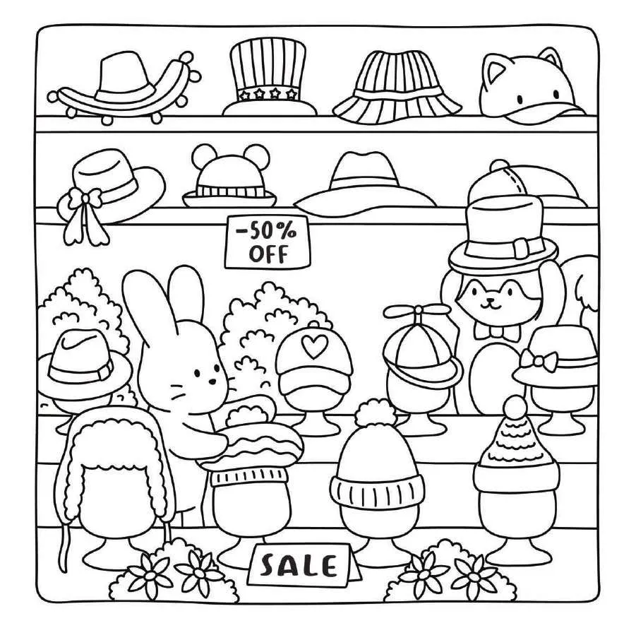 Kleurplaat Cute Shop 22