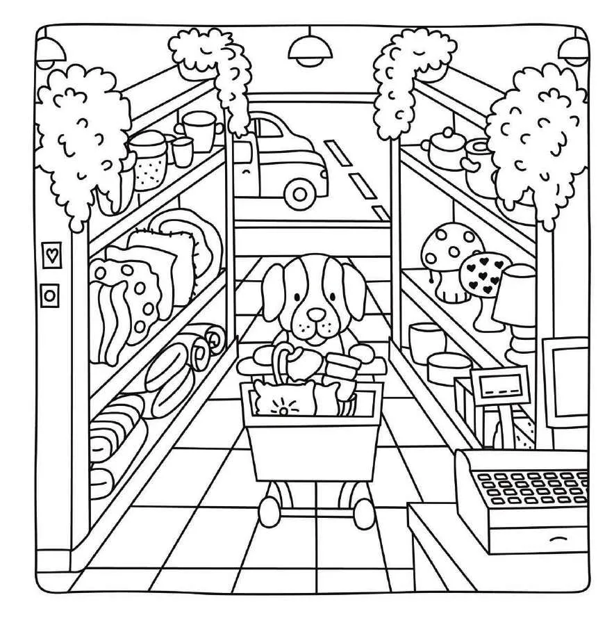 Kleurplaat Cute Shop 23