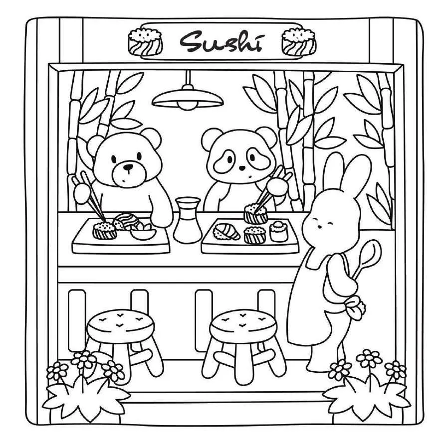 Kleurplaat Cute Shop 24