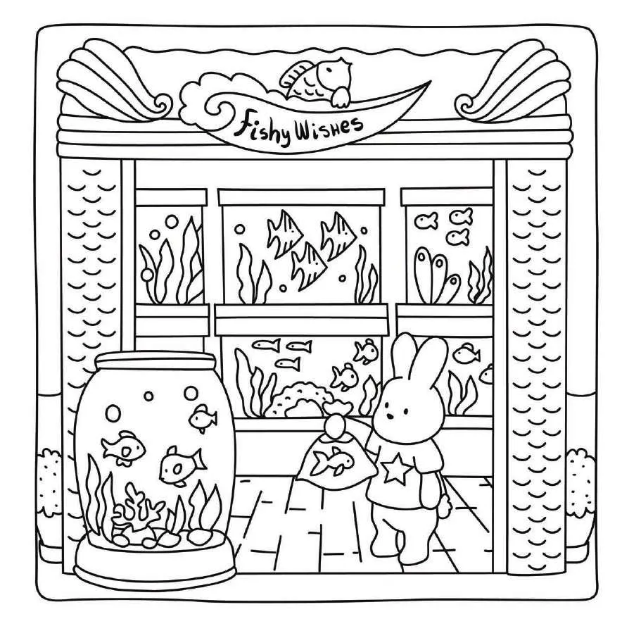 Kleurplaat Cute Shop 25