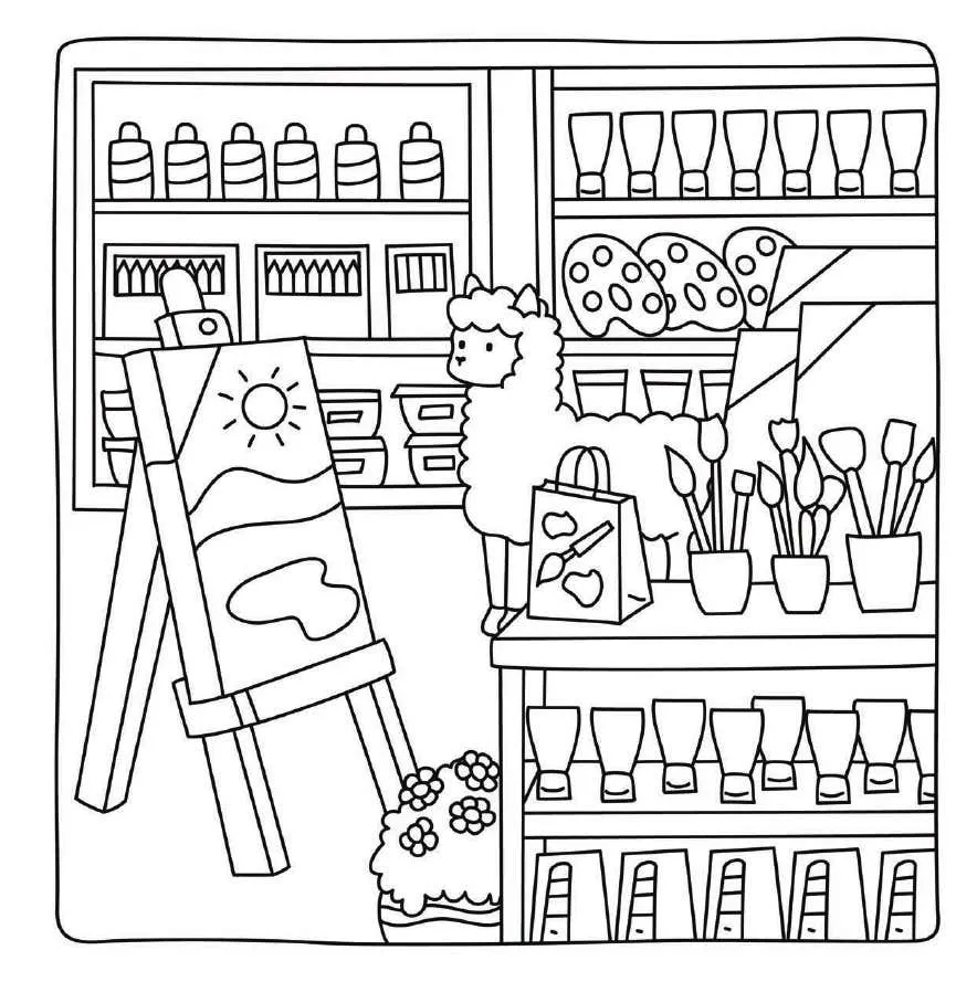 Kleurplaat Cute Shop 26