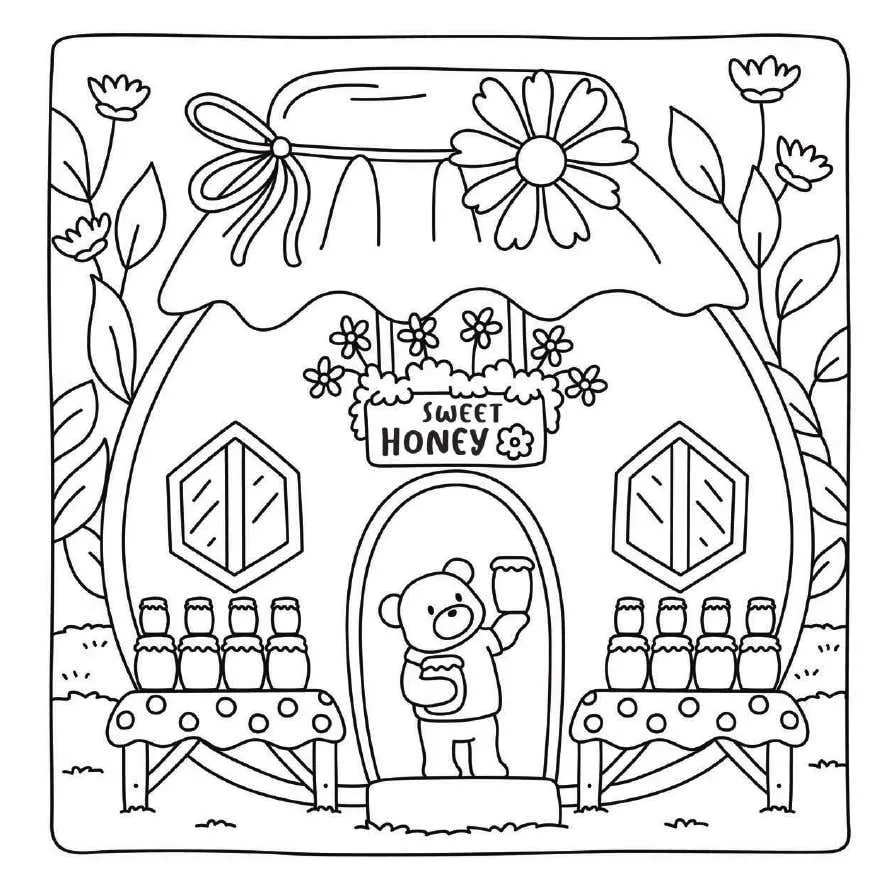 Kleurplaat Cute Shop 27