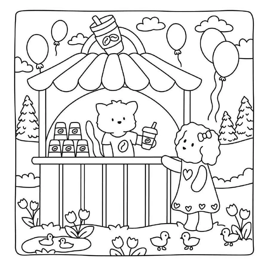 Kleurplaat Cute Shop 28