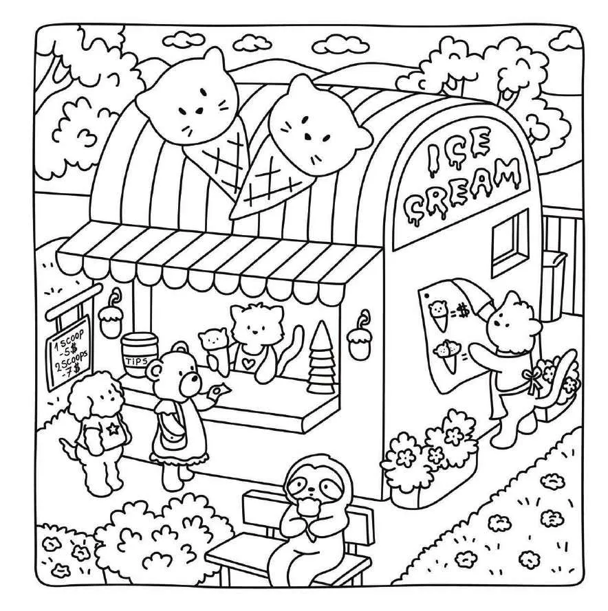 Kleurplaat Cute Shop 4