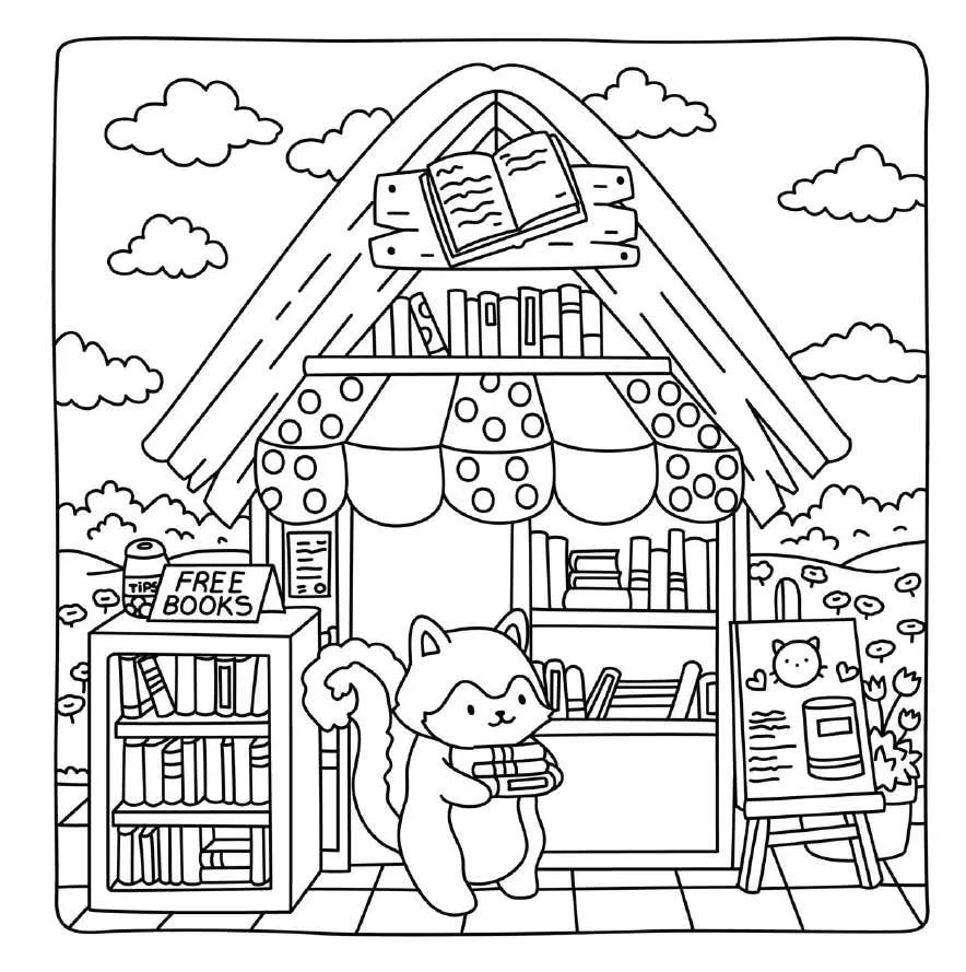 Kleurplaat Cute Shop 8