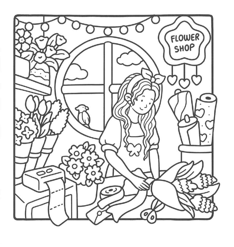 Kleurplaat Girl Moments 22