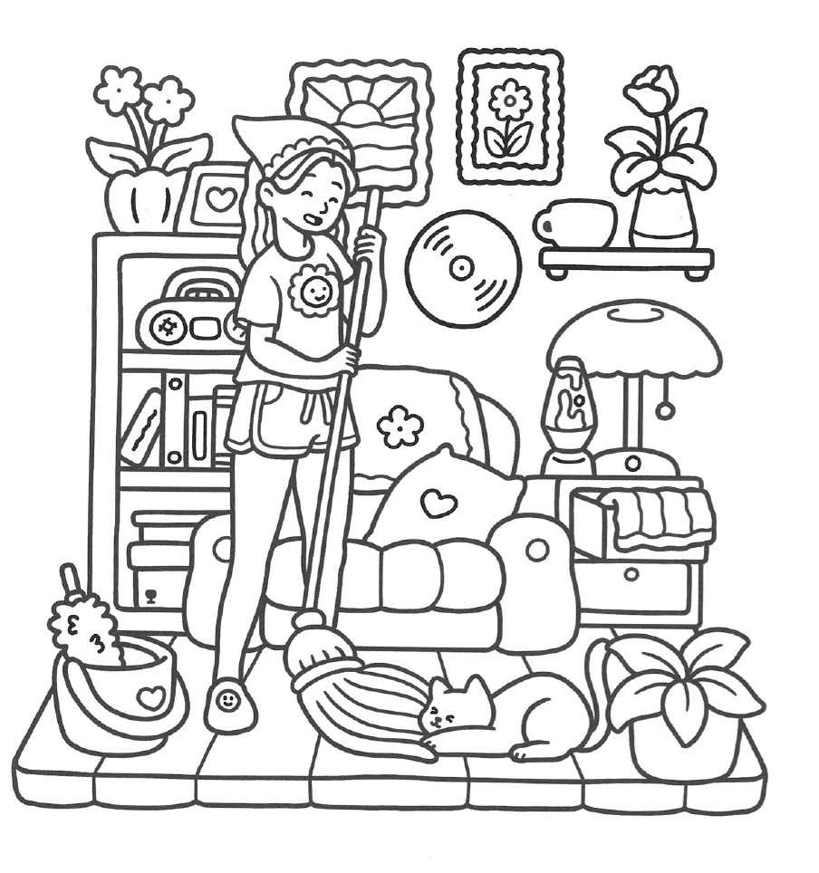 Kleurplaat Girl Moments 28