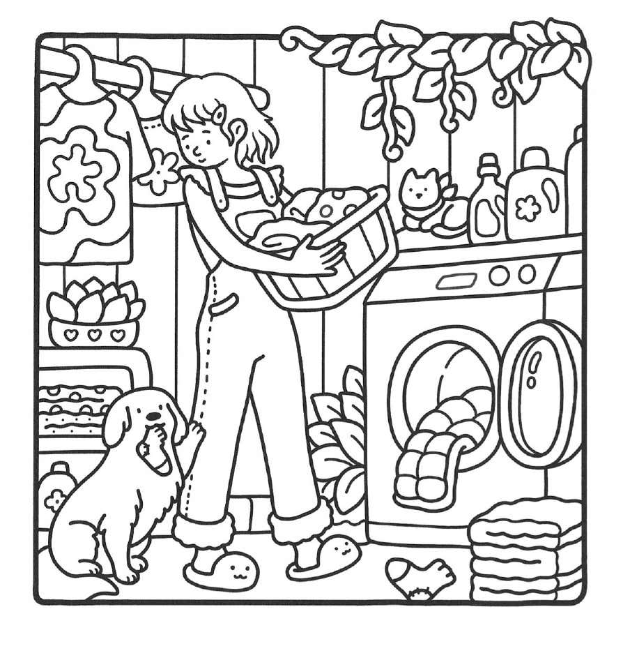 Kleurplaat Girl Moments 30