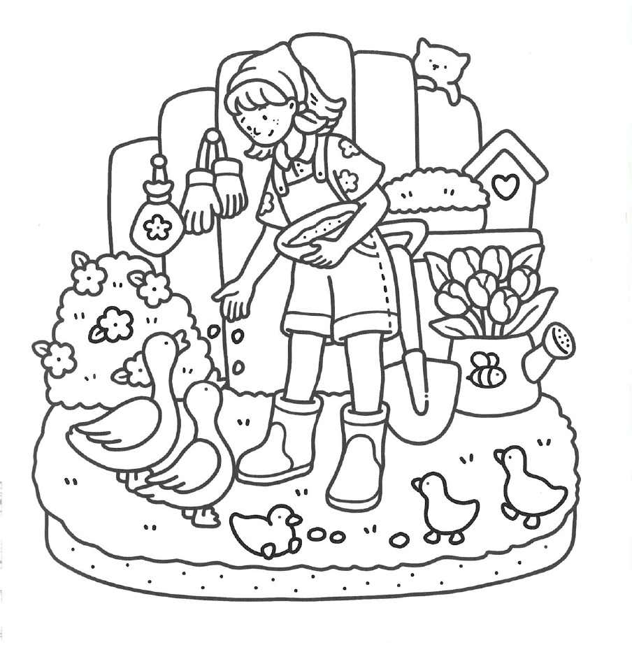 Kleurplaat Girl Moments 4