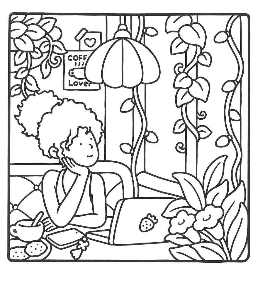 Kleurplaat Girl Moments 7