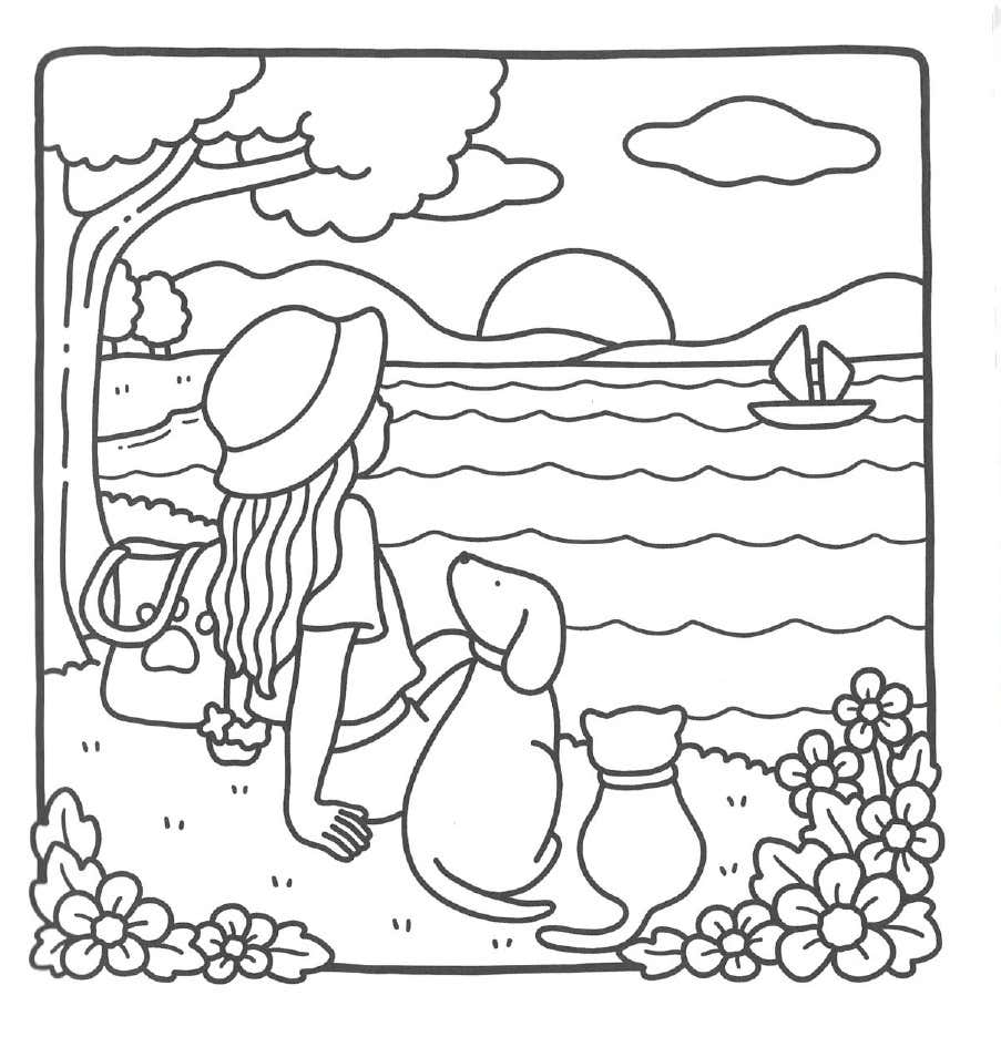 Kleurplaat Girl Moments 9