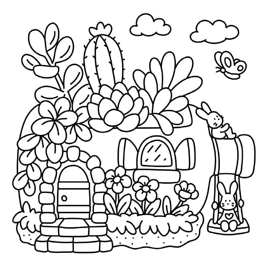 Kleurplaat Tiny Gardens Digital 10