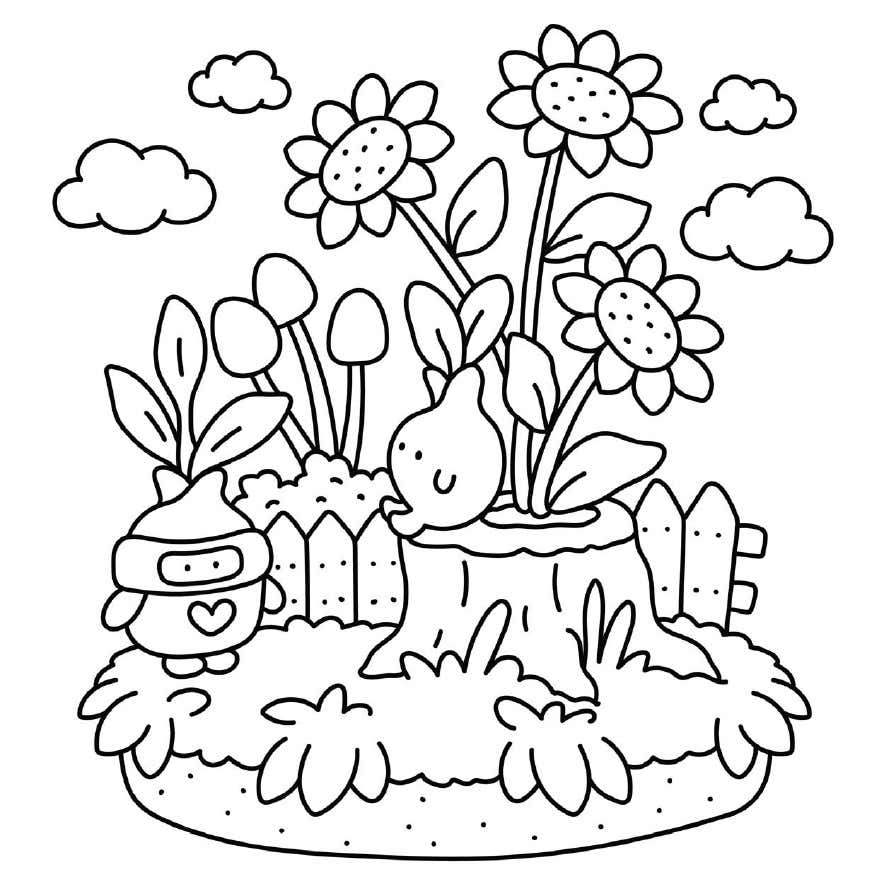 Kleurplaat Tiny Gardens Digital 13