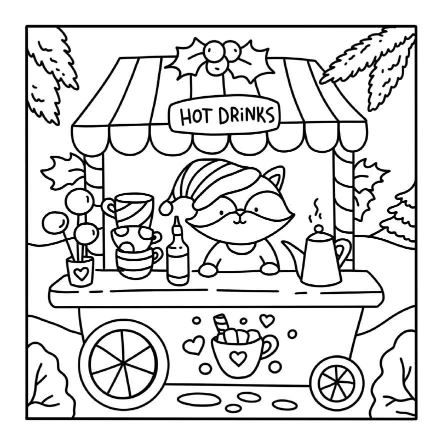 Kleurplaat Winter Hygge 10