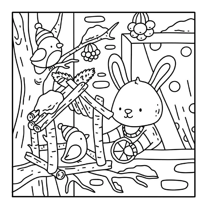 Kleurplaat Winter Hygge 11