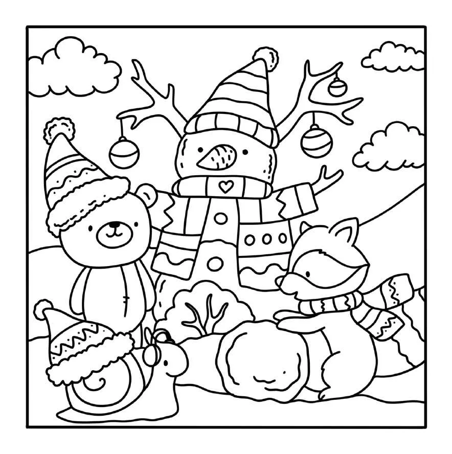 Kleurplaat Winter Hygge 14