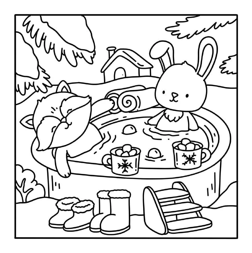 Kleurplaat Winter Hygge 18