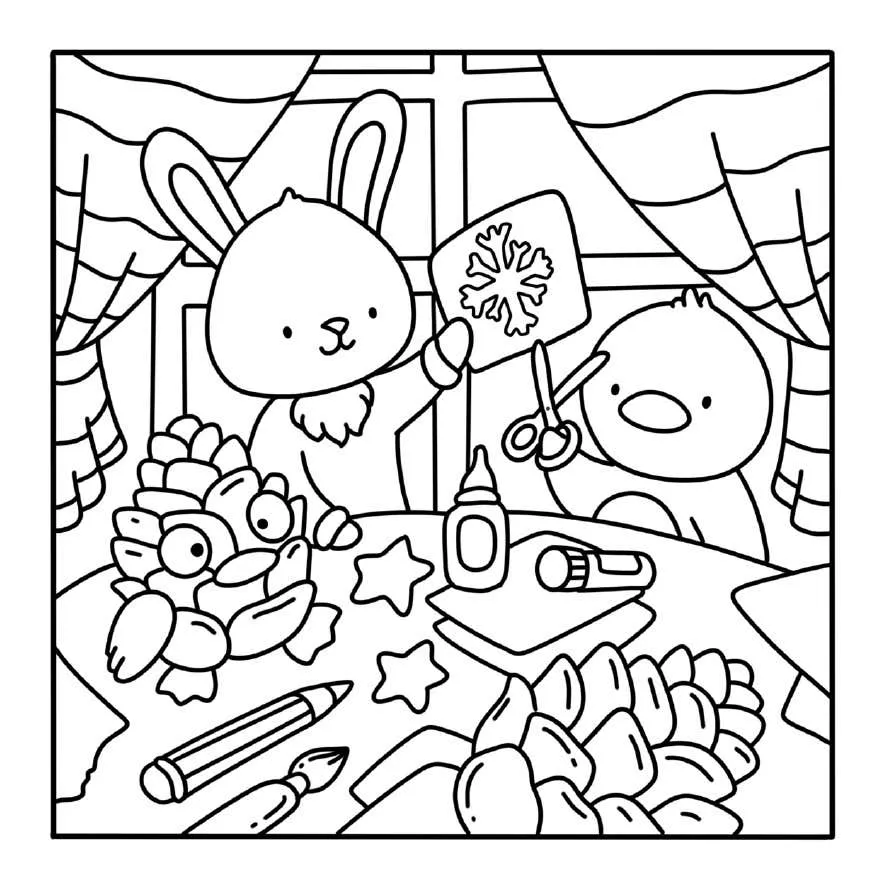 Kleurplaat Winter Hygge 19