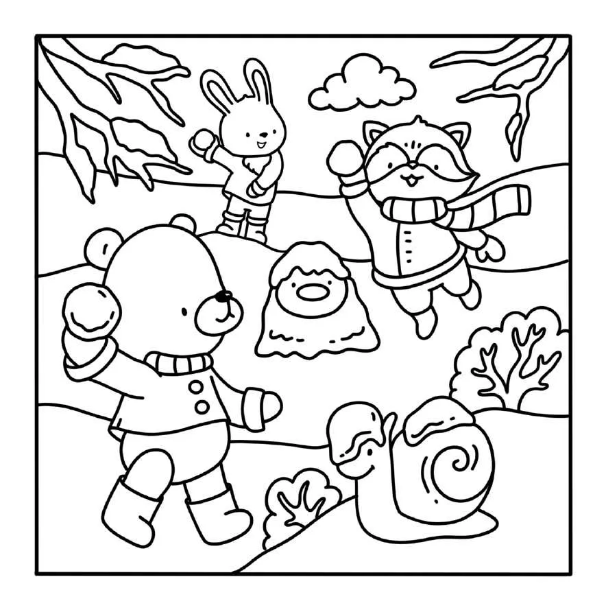 Kleurplaat Winter Hygge 21