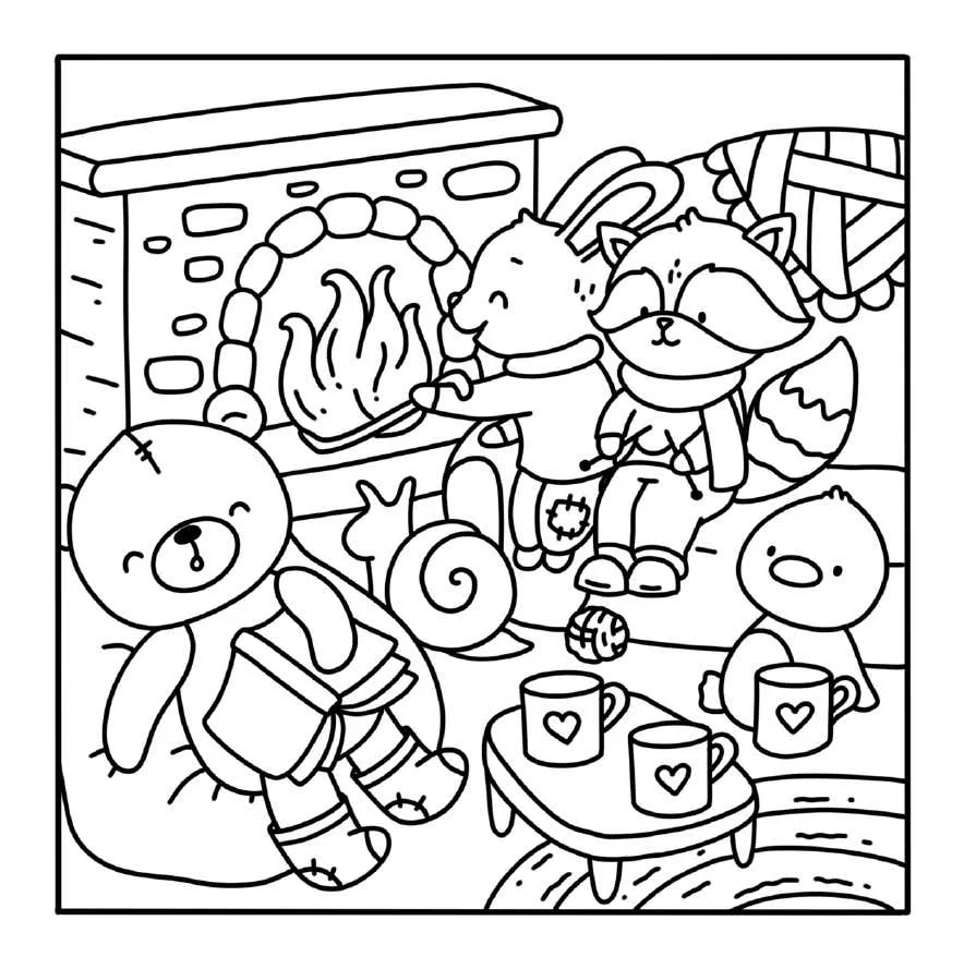 Kleurplaat Winter Hygge 22