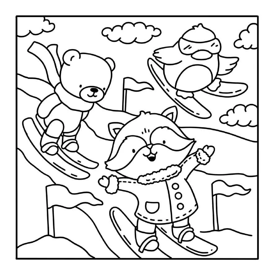 Kleurplaat Winter Hygge 24